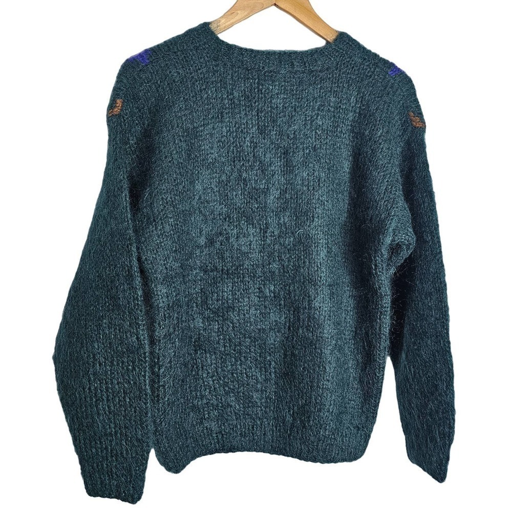 Vintage 90s Collections Sweater Womens Small Mohair Wool Colorful Hand Knit - Picture 2 of 9